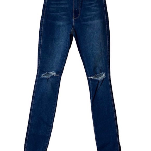 Slight knee rip blue denim - Picture 2 of 5